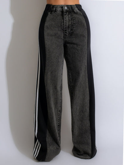 Pantalon en denim à la mode à la taille haute extensible pour femmes